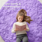 OLANLY Purple Round Rugs for Bedroom - Image 6