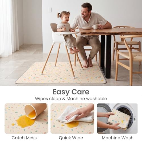Splat Mat for Under High Chair, Waterproof Washable High Chair Floor Mat - Image 3