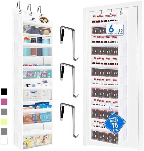 over the door organizer, Solid Bamboo Board 6-Tier Heavy Duty 75LB, 12 Side by Zebricolo