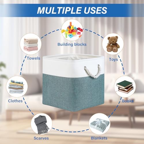 Temary 12 Inch Cube Storage Baskets 4 Pack Fabric Storage Bin - Image 5