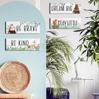 4 Pieces Woodland Nursery Decor Safari wall art Be kind brave curious Cute - Image 2