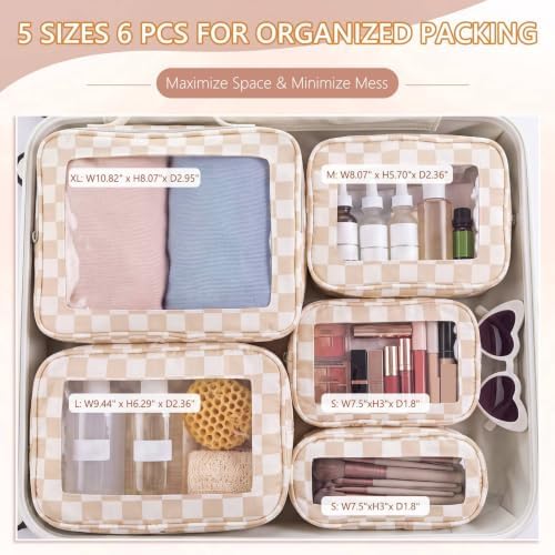 Thinkday 5 Pcs Diaper Bag Organizer Pouch Set Clear Makeup Bag - Image 2