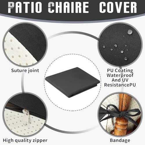 Tudomro 4 Pcs Outdoor High Back Chair Cushion Covers Waterproof Patio - Image 4