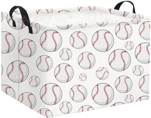 Rectangular Baseball Basket Kids Baby Storage Basket Cute Kids Toy Storage Bin by TIBAOLOVER