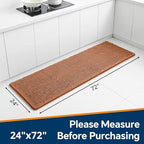 Chenille Bathroom Runner Rug 24"x72" Burnt Orange, Plush Bath Mat - Image 2