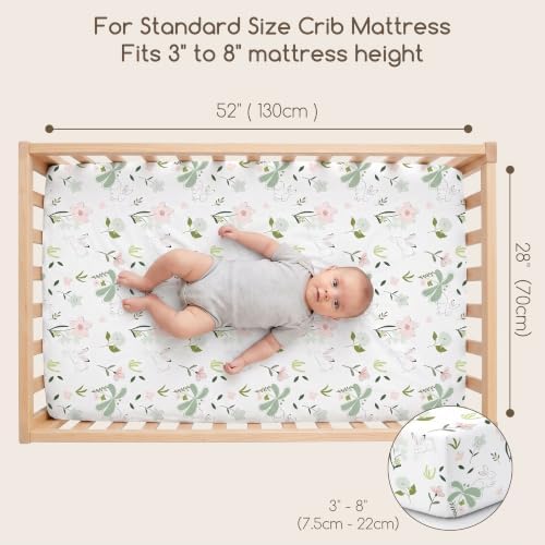 3 Pack Baby Crib Sheets for Boys Girls 52x28 Fitted Crib Sheet - Image 4