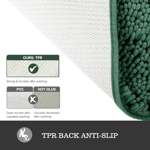 Yeaban Toilet Rugs U-Shape 20"x24", Dark Green - Image 4