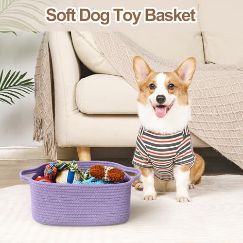 Cute Purple Gift Basket, Woven Baskets - Image 6