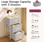 WLIVE Small Dresser Nightstand for Bedroom, 3 Drawers, Light Grey - Image 6