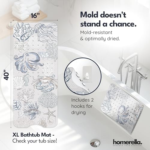 homerella Bathtub Mat Non Slip Kids 40x16 Baby Bath Mat Non Slip Anti Mold - Image 3