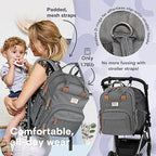 RUVALINO Diaper Bag Backpack, Large Capacity, Waterproof and Stylish, Iron Gray - Image 6