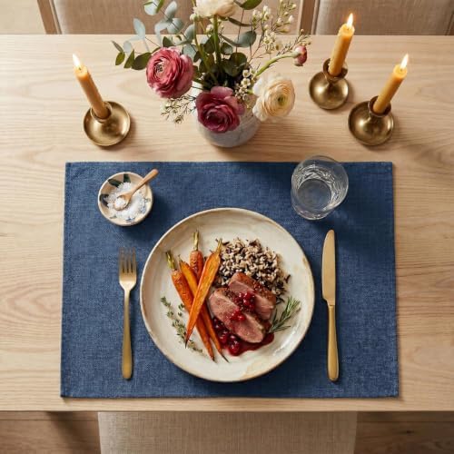 Artoid Mode Navy Blue Placemats Set of 4, 12x18 Inch Summer Washable Holiday - Image 4