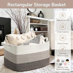 Goodpick Large Woven Rope Blanket Basket - Image 7