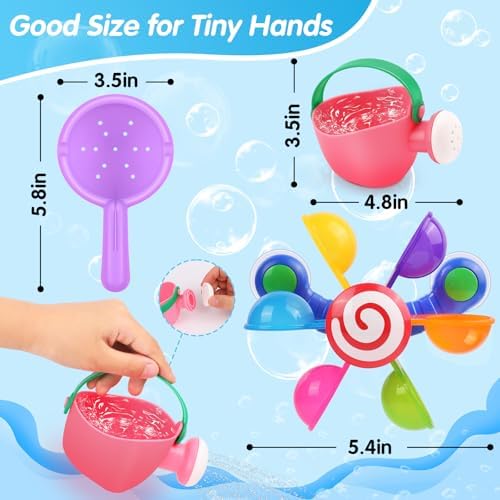 Baby Bath Toy, Kids Watering Can Bathing Spoons Windmill Water Toys Set of 3 - Image 2