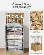SONGMICS Laundry Hamper with Lid, 17.2 Gallon Synthetic Rattan Clothes Laundry - Image 5