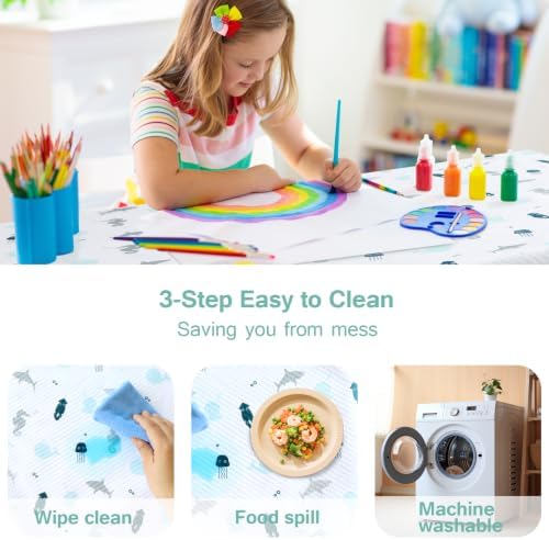 Splat Mat for Under High Chair 2 Pack, Waterproof High Chair Floor Mat - Image 3