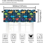 Boys Dinosaur Valance Curtains, Cartoon Dino Blackout Kids Window Treatments - Image 3