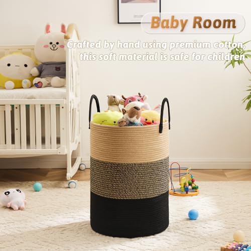 Artfeel Laundry Basket, Woven Cotton Rope Laundry Hamper, 40L - Image 3
