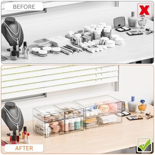 Yieach Clear Stackable Storage Drawers - Image 6