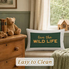 Boys Room Decor Live The Wild Life 12x20 Pillow Cover - Image 3