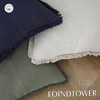 Foindtower Decorative Linen Fringe Throw Pillow Covers 20×20 Olive Green - Image 4