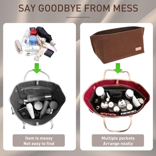 Doxo Purse Organizer Insert for Handbags & Base Shaper 2pc Set, Felt Neverfull - Image 6