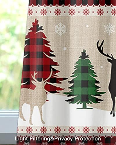 Farmhouse Christmas Kitchen Curtains Valances - Image 7
