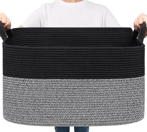 Goodpick Large Woven Rope Blanket Basket by Goodpick