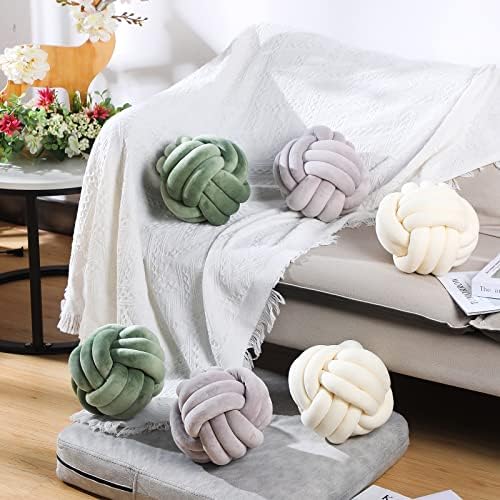 Namalu 10.6 Inches 2 Pcs Knot Pillow Decorative Throw Pillow, Dark Green - Image 3