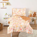 Wake In Cloud - Floral Toddler Bedding Set by WakeInCloud