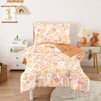 Wake In Cloud - Floral Toddler Bedding Set by WakeInCloud
