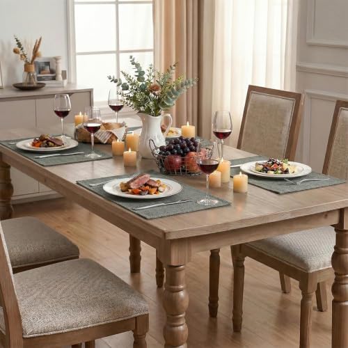 Artoid Mode Grey Placemats Set of 4, 12x18 Inch Washable Holiday Table Mats - Image 6