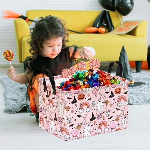 Gost Pattern Halloween Storage Basket Shelf Basket Storage Bin, Nursery Basket - Image 5