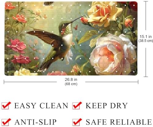 Bath Tub Shower Mat, Washable Bathtub Floor Mats, Suction Cups and Drain Holes - Image 3