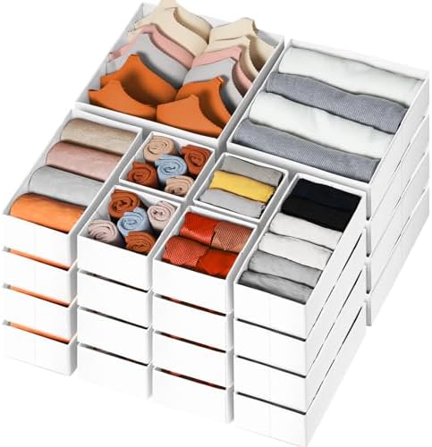 Criusia Drawer Organizer Clothes, 24 Pack Dresser Organizer Bins by Criusia