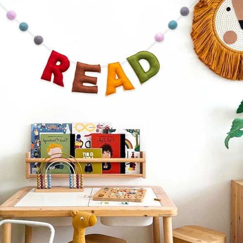 Read Sign - Boho READ Felt Garland Banner, Reading Corner Decor - Image 3