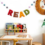 Read Sign - Boho READ Felt Garland Banner, Reading Corner Decor - Image 3