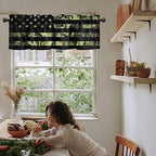Vandarllin Rustic Green Camo Military Pattern American Flag Kitchen Curtains - Image 3