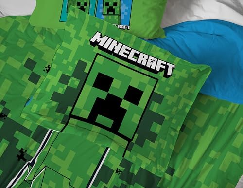 Minecraft Creeper Queen Comforter Set 7 Piece Kids Bedding - Image 5