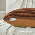 FUTEI Pack of 2 Faux Fur Throw Pillow Covers 18x18 Inch - Image 3