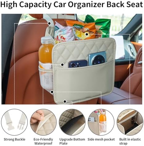 FrgKbTm 2Pack Car Seat Back Hanging Bag Car Document Holder Multi-Pocket Bottle - Image 3