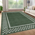 GarveeHome Washable Area Rug 9x12 Bordered Large Living Room Bedroom Rugs by GarveeHome
