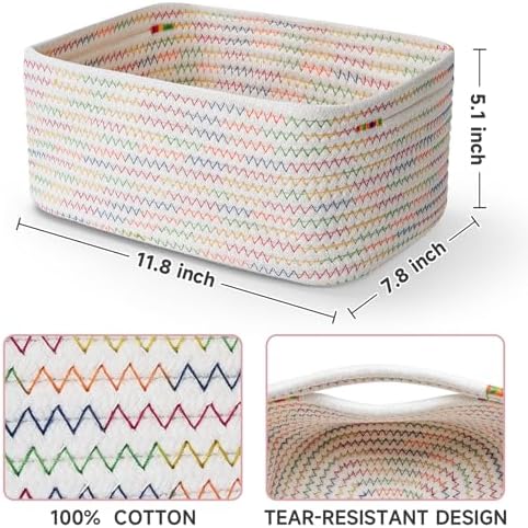 3 Pack Small Storage Baskets for Organizing, 11.8×7.8×5.1" - Image 2