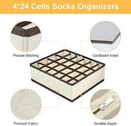 joyoldelf Sock Drawer Organizer Divider Underwear Organizer 24-cell Fabric - Image 3