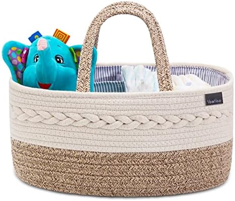 Baby Diaper Caddy Organizer, Portable Nursery Storage Basket by YeaYeeDirect