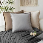Foindtower Decorative Linen Fringe Throw Pillow Covers Cozy Boho Farmhouse - Image 5