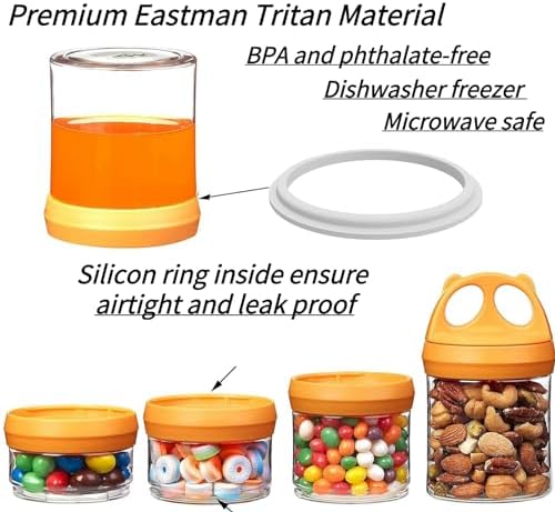 SELEWARE Orange Stackable Snack Containers - Image 2