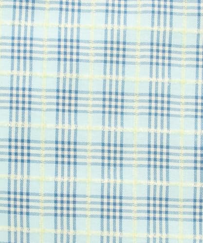 Flat Makeup Bag for Women, Zipper Cosmetic Pouch for Purse, Plaid Blue - Image 3