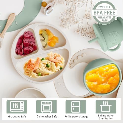 Silicone Baby Feeding Set | Baby Led Weaning Supplies Includes Suction Bowls - Image 3