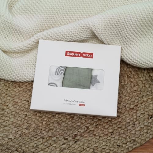 GLLQUEN BABY Receiving Blankets Muslin Swaddle Blanket - Image 6